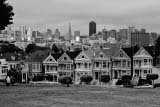 Panorama di San Francisco con le case vittoriane