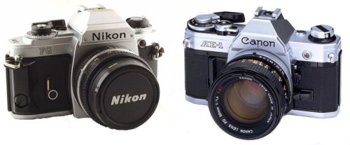 Fotocamere storiche di Nikon e Canon